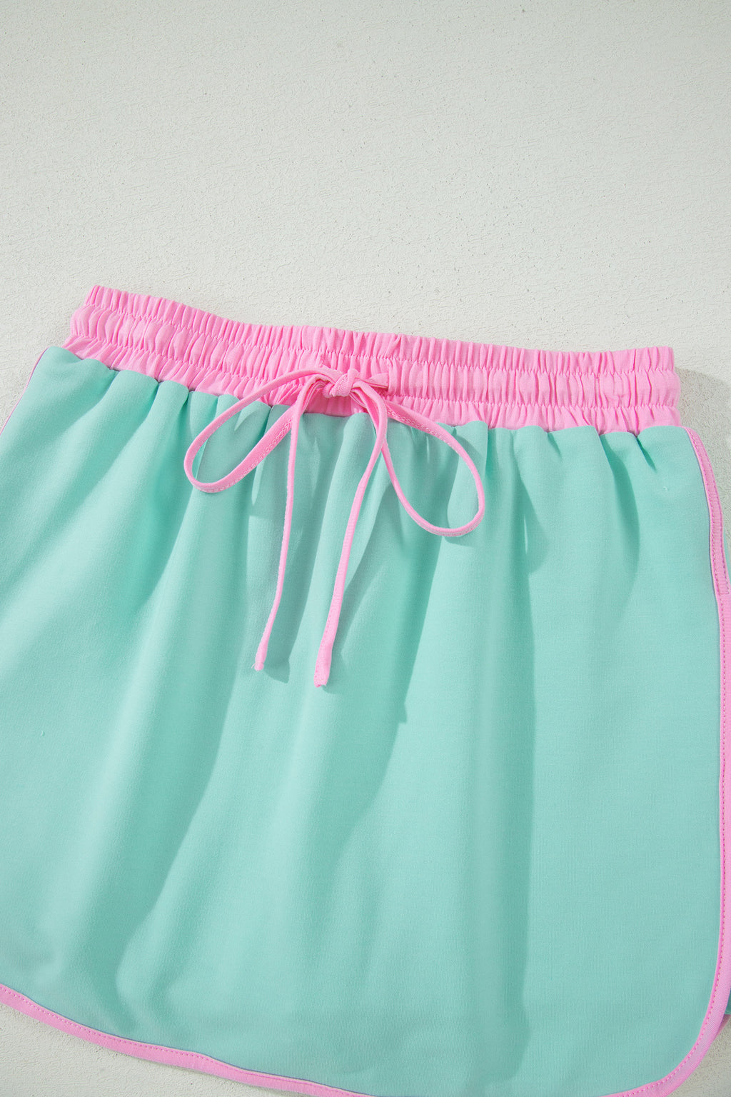 Colorblock Edge Drop Shoulder T Shirt and Skort 2Pcs Set